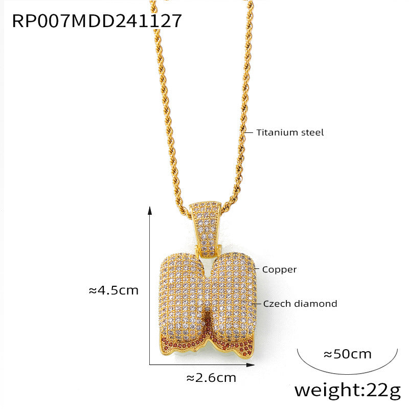 316L Stainless Steel 18K PVD Gold Zircon Letter Necklace made with 316L stainless steel and 18K PVD gold finish for wholesale jewelry buyers - image 29