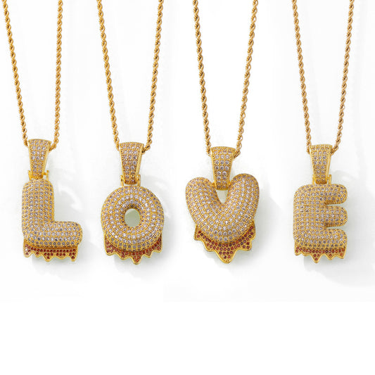 316L Stainless Steel 18K PVD Gold Zircon Letter Necklace made with 316L stainless steel and 18K PVD gold finish for wholesale jewelry buyers - image 4