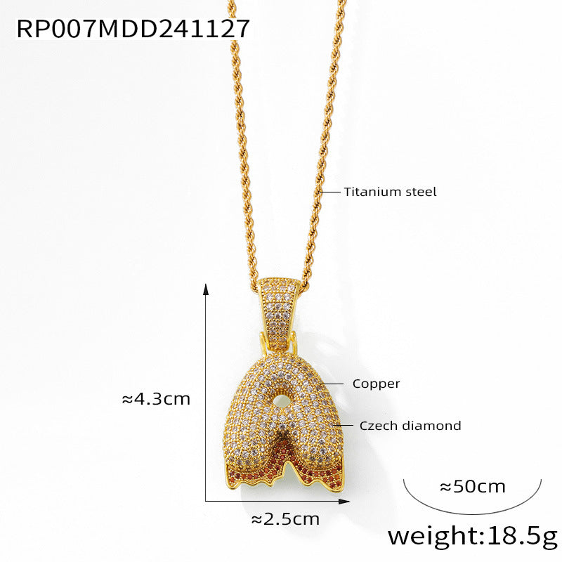 316L Stainless Steel 18K PVD Gold Zircon Letter Necklace made with 316L stainless steel and 18K PVD gold finish for wholesale jewelry buyers - image 5