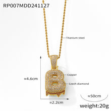 316L Stainless Steel 18K PVD Gold Zircon Letter Necklace made with 316L stainless steel and 18K PVD gold finish for wholesale jewelry buyers - image 6