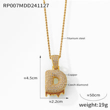 316L Stainless Steel 18K PVD Gold Zircon Letter Necklace made with 316L stainless steel and 18K PVD gold finish for wholesale jewelry buyers - image 8