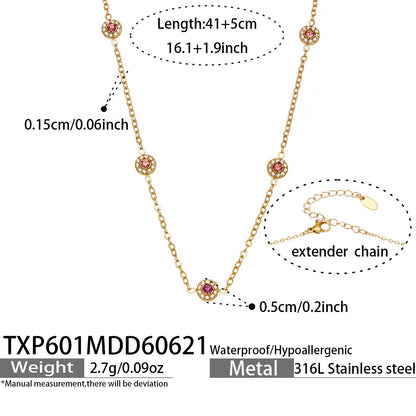 316L Stainless Steel 18K PVD Gold Zircon Necklace Bracelet made with 316L stainless steel and 18K PVD gold finish for wholesale jewelry buyers - image 10