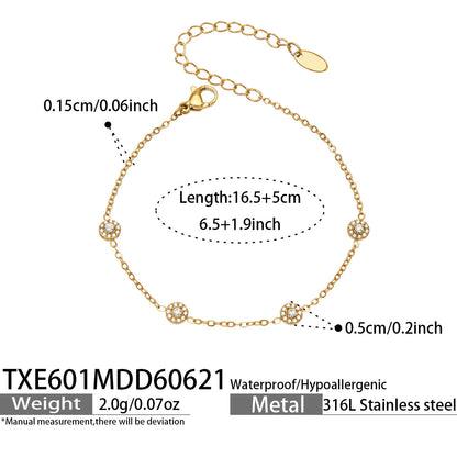 316L Stainless Steel 18K PVD Gold Zircon Necklace Bracelet made with 316L stainless steel and 18K PVD gold finish for wholesale jewelry buyers - image 12