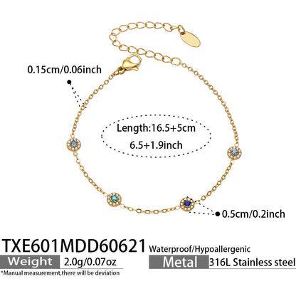 316L Stainless Steel 18K PVD Gold Zircon Necklace Bracelet made with 316L stainless steel and 18K PVD gold finish for wholesale jewelry buyers - image 15