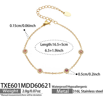 316L Stainless Steel 18K PVD Gold Zircon Necklace Bracelet made with 316L stainless steel and 18K PVD gold finish for wholesale jewelry buyers - image 16