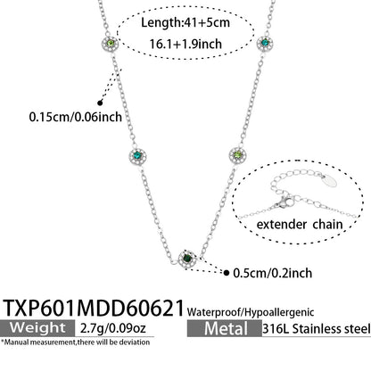 316L Stainless Steel 18K PVD Gold Zircon Necklace Bracelet made with 316L stainless steel and 18K PVD gold finish for wholesale jewelry buyers - image 19