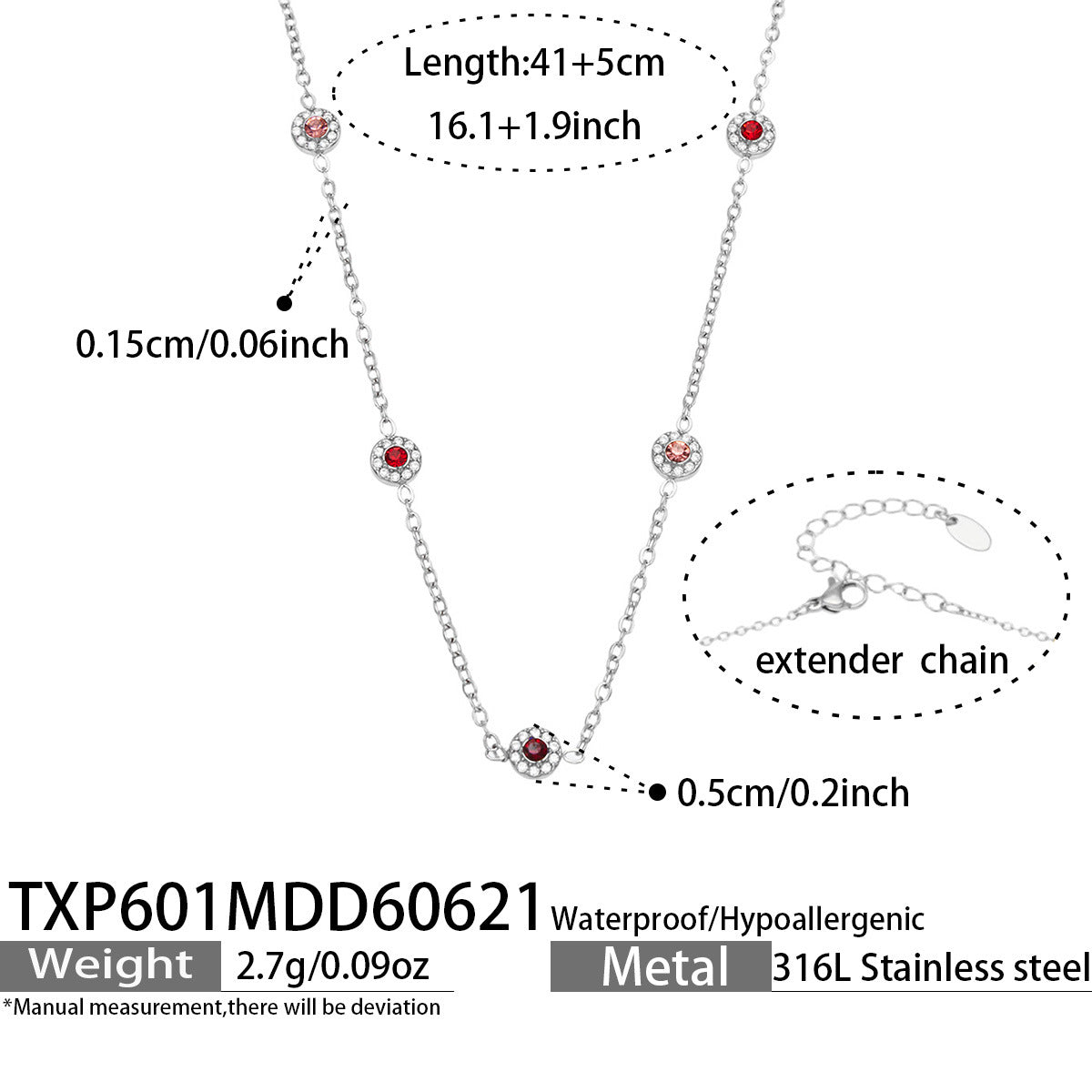 316L Stainless Steel 18K PVD Gold Zircon Necklace Bracelet made with 316L stainless steel and 18K PVD gold finish for wholesale jewelry buyers - image 20