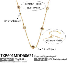 316L Stainless Steel 18K PVD Gold Zircon Necklace Bracelet made with 316L stainless steel and 18K PVD gold finish for wholesale jewelry buyers - image 5
