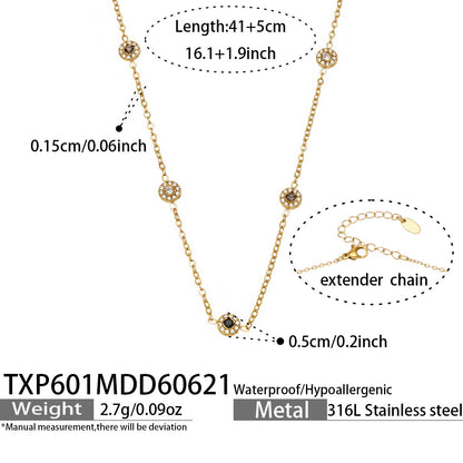 316L Stainless Steel 18K PVD Gold Zircon Necklace Bracelet made with 316L stainless steel and 18K PVD gold finish for wholesale jewelry buyers - image 5