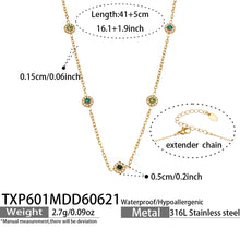 316L Stainless Steel 18K PVD Gold Zircon Necklace Bracelet made with 316L stainless steel and 18K PVD gold finish for wholesale jewelry buyers - image 7