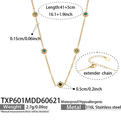 316L Stainless Steel 18K PVD Gold Zircon Necklace Bracelet made with 316L stainless steel and 18K PVD gold finish for wholesale jewelry buyers - image 7