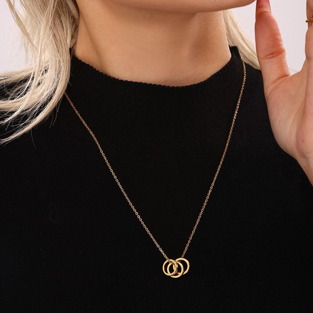 316L Stainless Steel 18K PVD Gold Zircon Necklace Set made with 316L stainless steel and 18K PVD gold finish for wholesale jewelry buyers - image 15