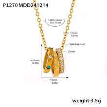 316L Stainless Steel 18K PVD Gold Zircon Necklace Set made with 316L stainless steel and 18K PVD gold finish for wholesale jewelry buyers - image 7