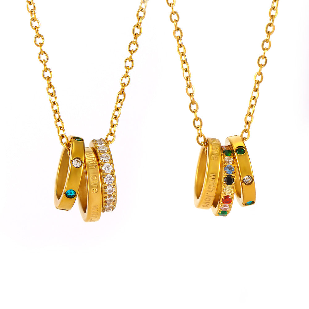 316L Stainless Steel 18K PVD Gold Zircon Necklace Set made with 316L stainless steel and 18K PVD gold finish for wholesale jewelry buyers - image 9