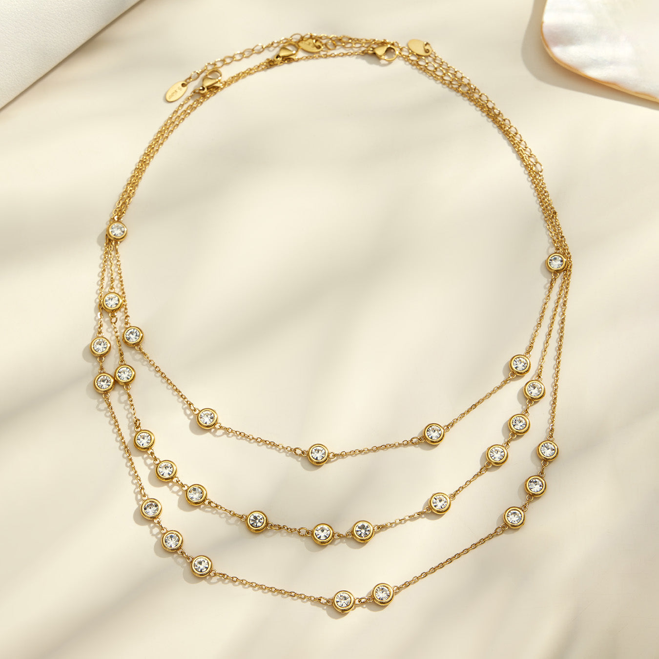 316L Stainless Steel 18K PVD Gold Zircon Pendant Necklace made with 316L stainless steel and 18K PVD gold finish for wholesale jewelry buyers - image 12