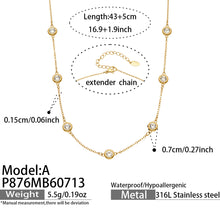 316L Stainless Steel 18K PVD Gold Zircon Pendant Necklace made with 316L stainless steel and 18K PVD gold finish for wholesale jewelry buyers - image 7