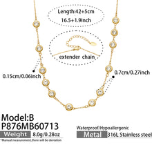 316L Stainless Steel 18K PVD Gold Zircon Pendant Necklace made with 316L stainless steel and 18K PVD gold finish for wholesale jewelry buyers - image 8