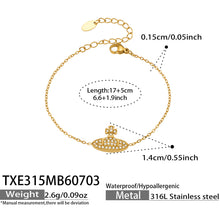 316L Stainless Steel 18K PVD Gold Zircon Planet Necklace made with 316L stainless steel and 18K PVD gold finish for wholesale jewelry buyers - image 13