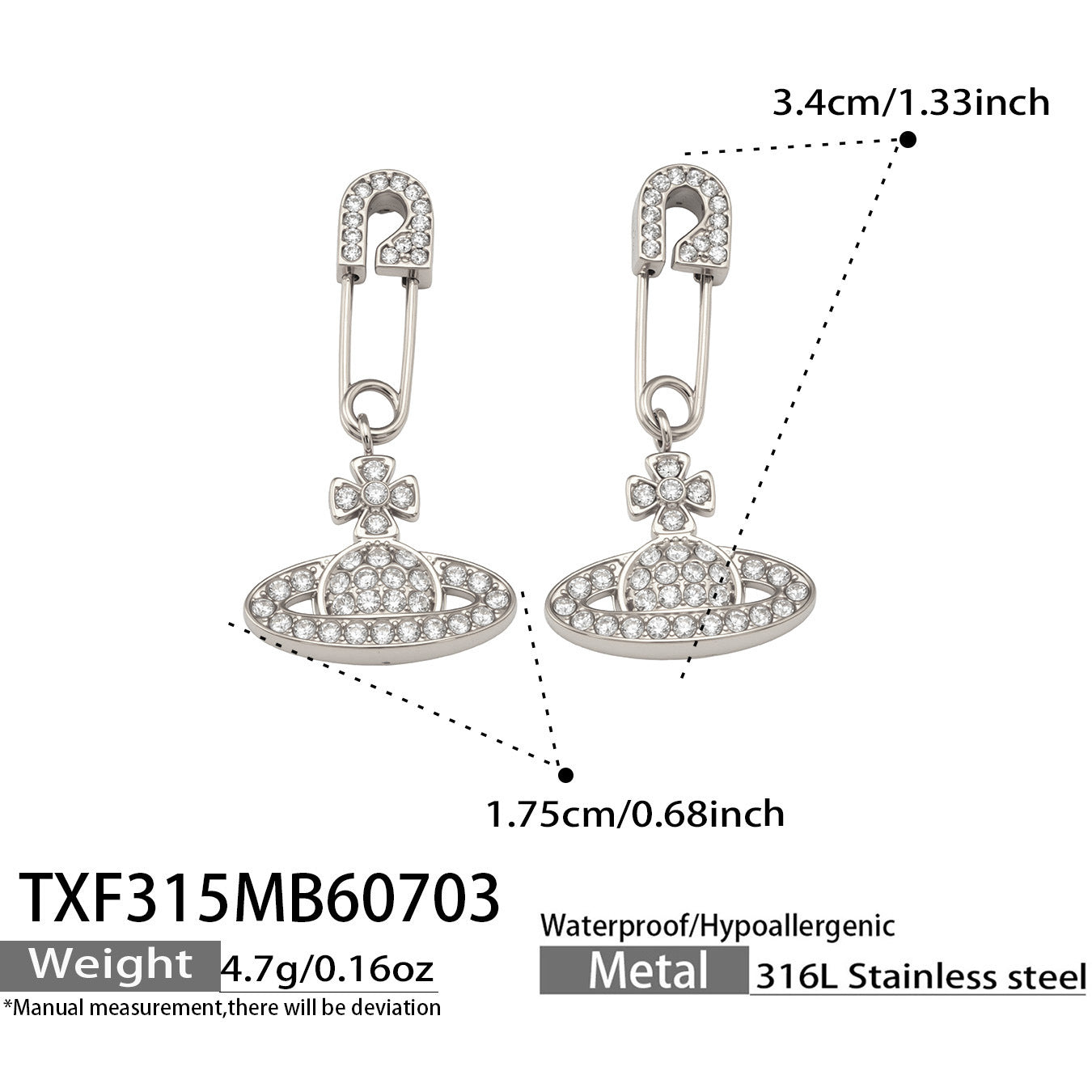 316L Stainless Steel 18K PVD Gold Zircon Planet Necklace made with 316L stainless steel and 18K PVD gold finish for wholesale jewelry buyers - image 15