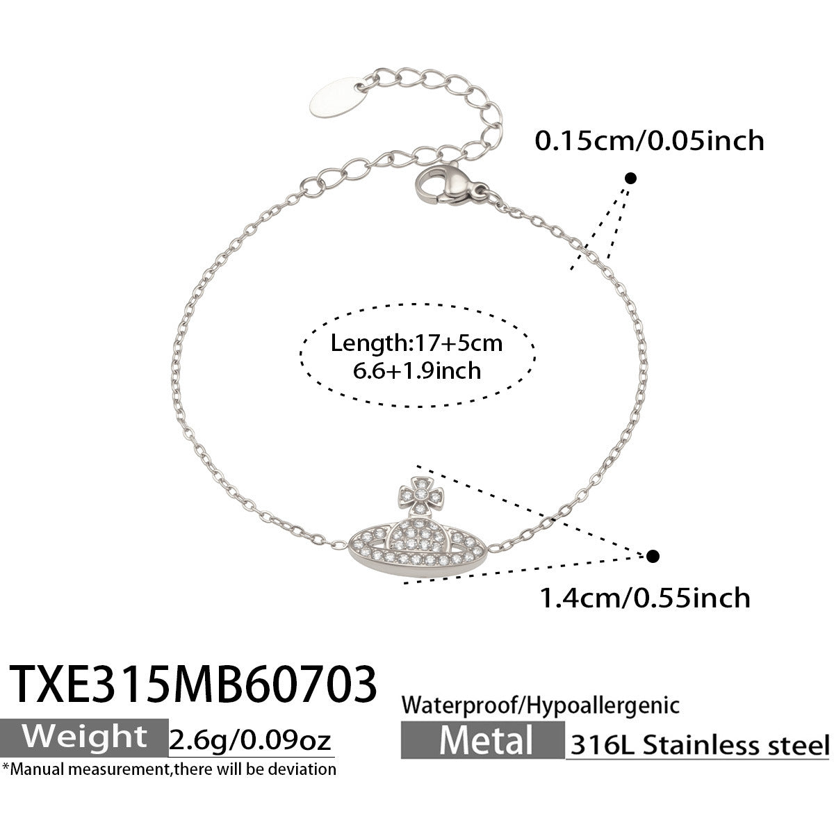 316L Stainless Steel 18K PVD Gold Zircon Planet Necklace made with 316L stainless steel and 18K PVD gold finish for wholesale jewelry buyers - image 18