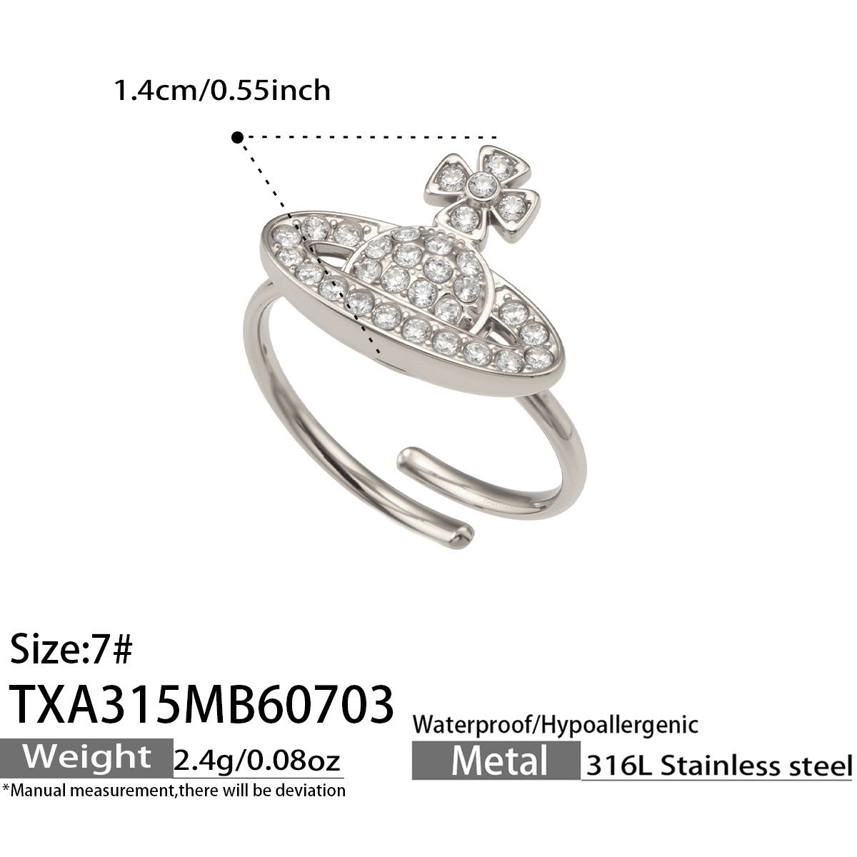 316L Stainless Steel 18K PVD Gold Zircon Planet Necklace made with 316L stainless steel and 18K PVD gold finish for wholesale jewelry buyers - image 20