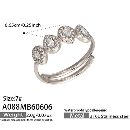 316L Stainless Steel 18K PVD Gold Zircon Ring made with 316L stainless steel and 18K PVD gold finish for wholesale jewelry buyers - image 10