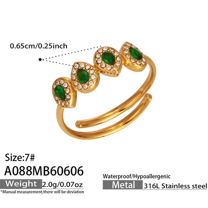 316L Stainless Steel 18K PVD Gold Zircon Ring made with 316L stainless steel and 18K PVD gold finish for wholesale jewelry buyers - image 14