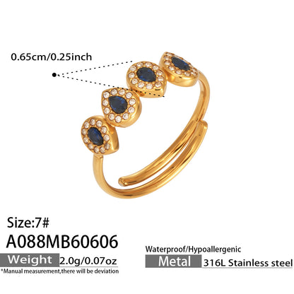 316L Stainless Steel 18K PVD Gold Zircon Ring made with 316L stainless steel and 18K PVD gold finish for wholesale jewelry buyers - image 16