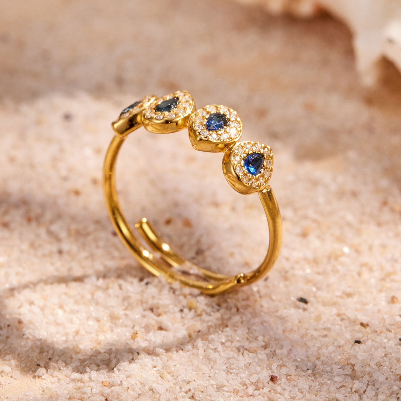316L Stainless Steel 18K PVD Gold Zircon Ring made with 316L stainless steel and 18K PVD gold finish for wholesale jewelry buyers - image 8