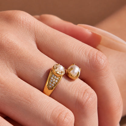 316L Stainless Steel 18K PVD Gold Zircon Ring Set made with 316L stainless steel and 18K PVD gold finish for wholesale jewelry buyers - image 15