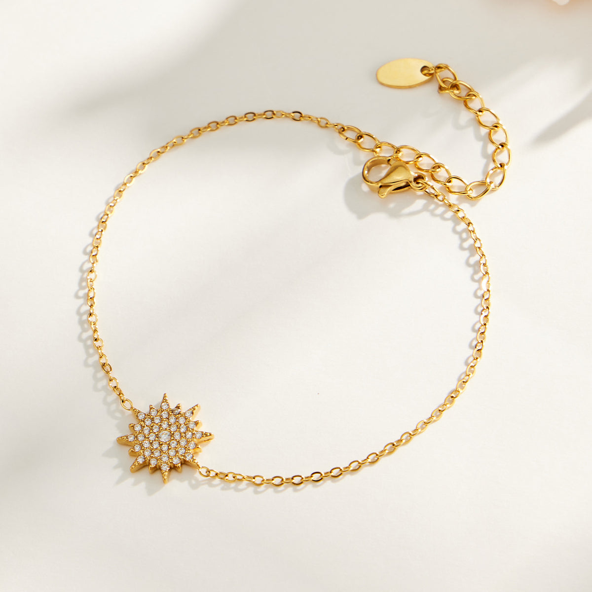 316L Stainless Steel 18K PVD Gold Zircon Star Bracelet made with 316L stainless steel and 18K PVD gold finish for wholesale jewelry buyers - image 9