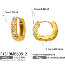 316L Stainless Steel 18K PVD Gold Zircon U-Shaped Earrings made with 316L stainless steel and 18K PVD gold finish for wholesale jewelry buyers - image 5