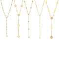 316L Stainless Steel 18K PVD Gold Zircon Y-Shape Necklace