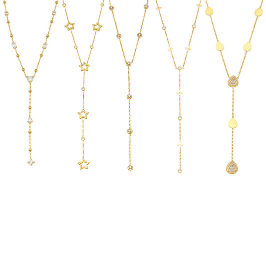 Elegant Y-Shape Necklace with Zircon