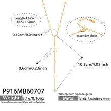 316L Stainless Steel 18K PVD Gold Zircon Y-Shape Necklace made with 316L stainless steel and 18K PVD gold finish for wholesale jewelry buyers - image 11