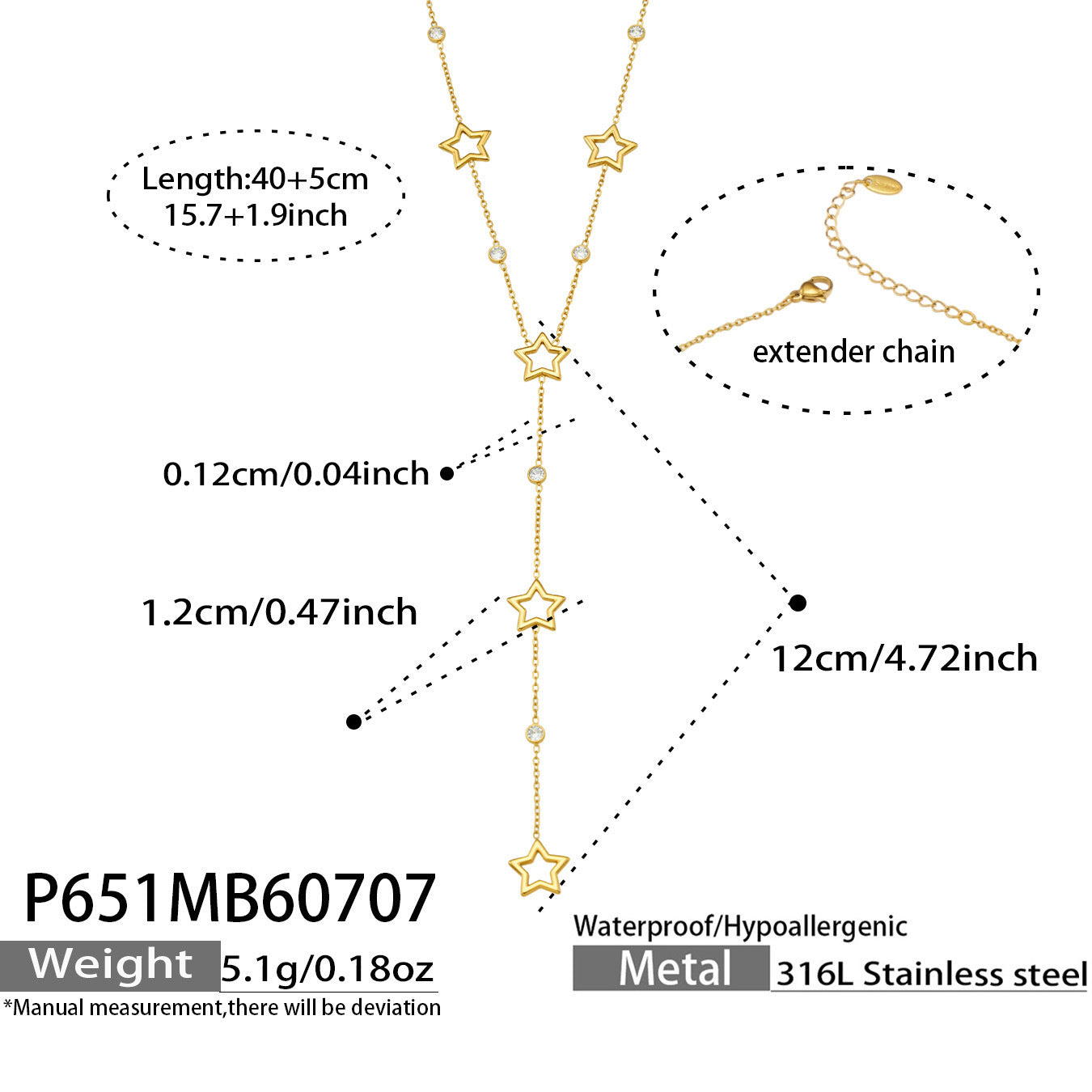 316L Stainless Steel 18K PVD Gold Zircon Y-Shape Necklace made with 316L stainless steel and 18K PVD gold finish for wholesale jewelry buyers - image 16