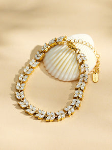 316L Stainless Steel 18K PVD Gold Zircon Droplet Chain Bracelet made with 316L stainless steel and 18K PVD gold finish for wholesale jewelry buyers - image 14