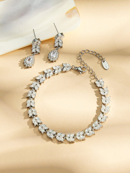 316L Stainless Steel 18K PVD Gold Zircon Droplet Chain Bracelet made with 316L stainless steel and 18K PVD gold finish for wholesale jewelry buyers - image 19