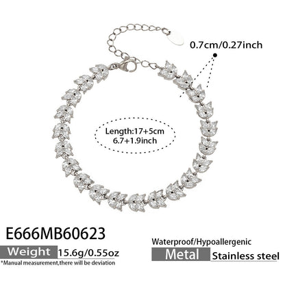 316L Stainless Steel 18K PVD Gold Zircon Droplet Chain Bracelet made with 316L stainless steel and 18K PVD gold finish for wholesale jewelry buyers - image 4