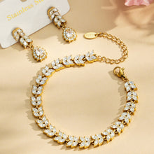 316L Stainless Steel 18K PVD Gold Zircon Droplet Chain Bracelet made with 316L stainless steel and 18K PVD gold finish for wholesale jewelry buyers - image 5