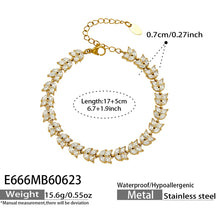 316L Stainless Steel 18K PVD Gold Zircon Droplet Chain Bracelet made with 316L stainless steel and 18K PVD gold finish for wholesale jewelry buyers - image 6