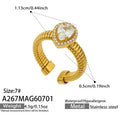 Gold Waterdrop 5A Zircon Open Ring (A267) / Ring