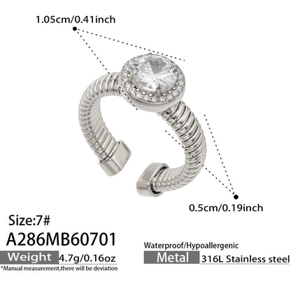 316L Stainless Steel 18K PVD Gold Droplet Zircon Ring made with 316L stainless steel and 18K PVD gold finish for wholesale jewelry buyers - image 7