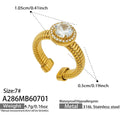 Gold Round 5A Zircon Open Ring (A286) / Ring