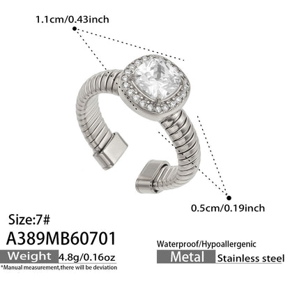 316L Stainless Steel 18K PVD Gold Droplet Zircon Ring made with 316L stainless steel and 18K PVD gold finish for wholesale jewelry buyers - image 9